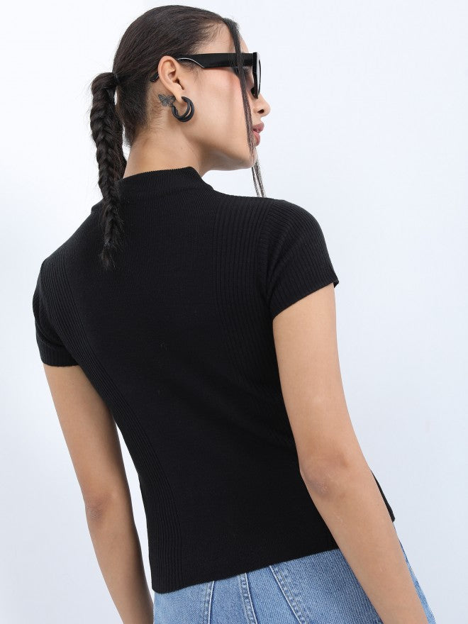Ketch Women Black Pullover Sweater - Black - Image 3