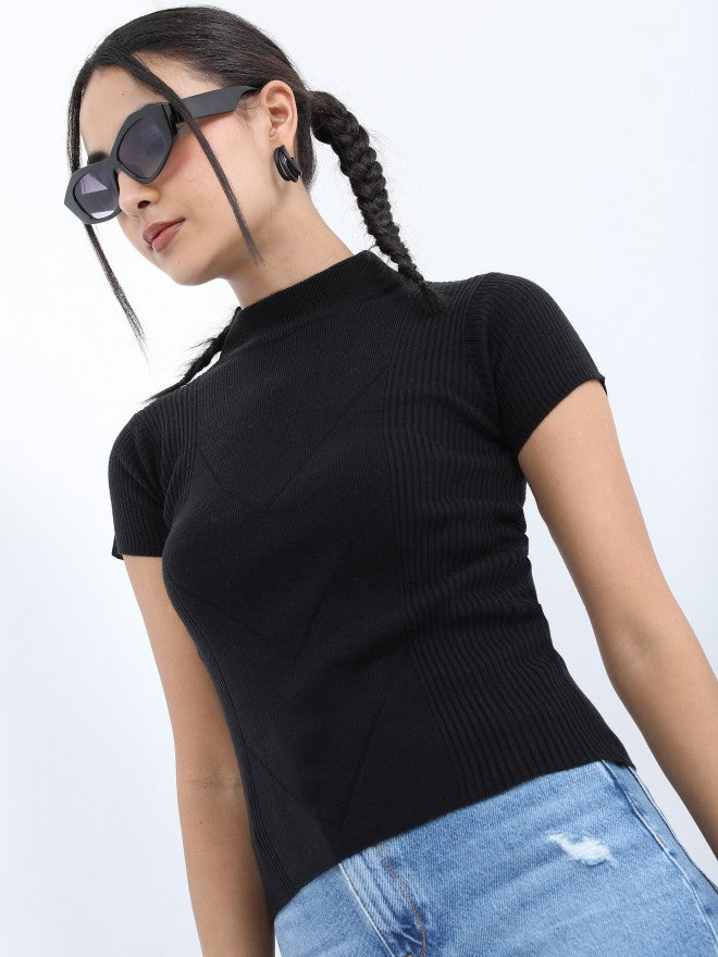 Ketch Women Black Pullover Sweater - Black - Image 4