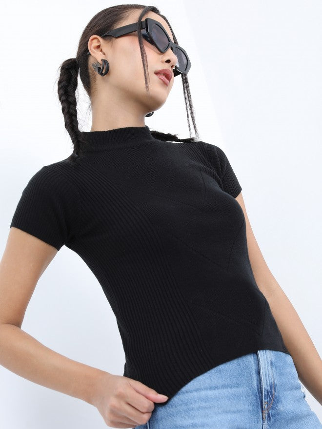 Ketch Women Black Pullover Sweater - Black - Image 6
