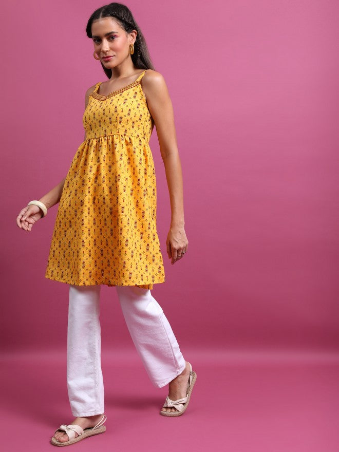 Ketch Women Mustard Printed Tunic - Mustard - Image 2