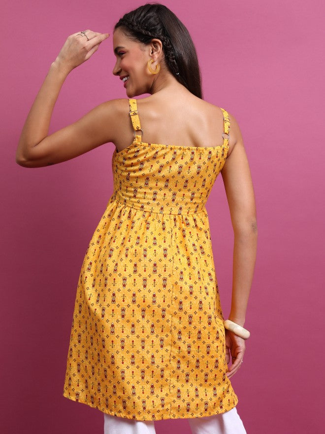 Ketch Women Mustard Printed Tunic - Mustard - Image 3