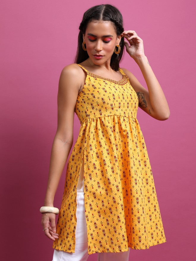 Ketch Women Mustard Printed Tunic - Mustard - Image 6