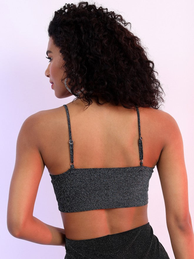 Ketch Women Black Self Design Fitted Top - Black - Image 3