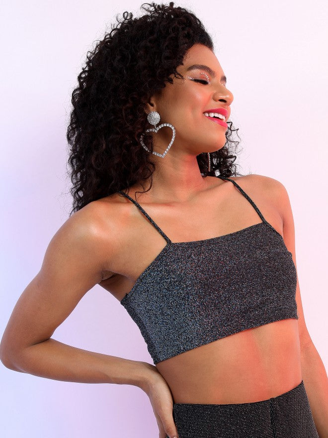 Ketch Women Black Self Design Fitted Top - Black - Image 6