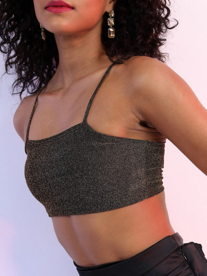 Ketch Women Black Self Design Fitted Top - Black - Image 5