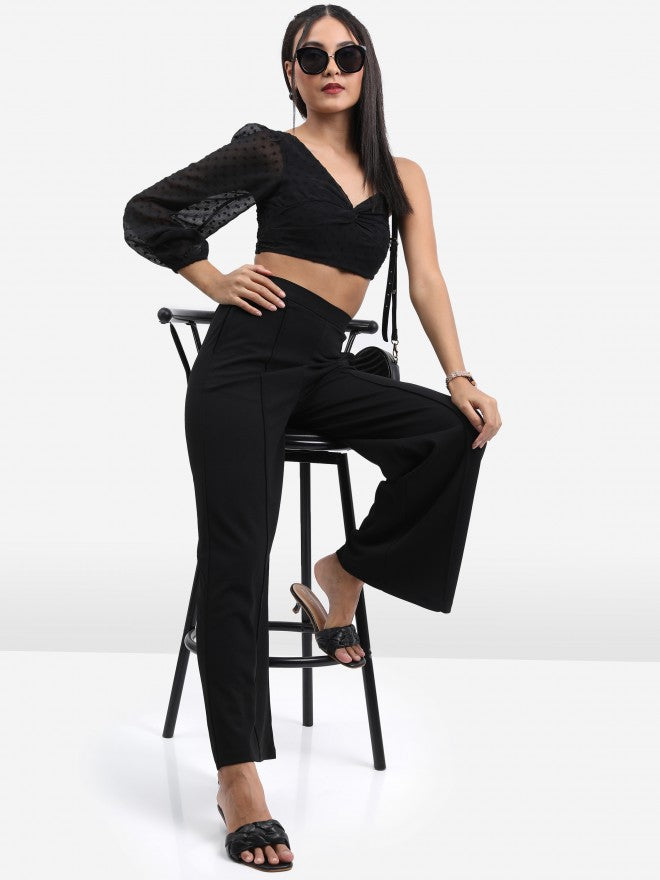 Ketch Women Black Self Design Regular Top - Black - Image 2