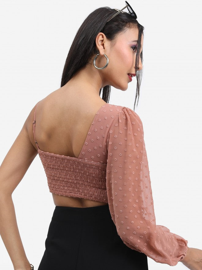 Ketch Women Pink Self Design Regular Top - Pink - Image 3