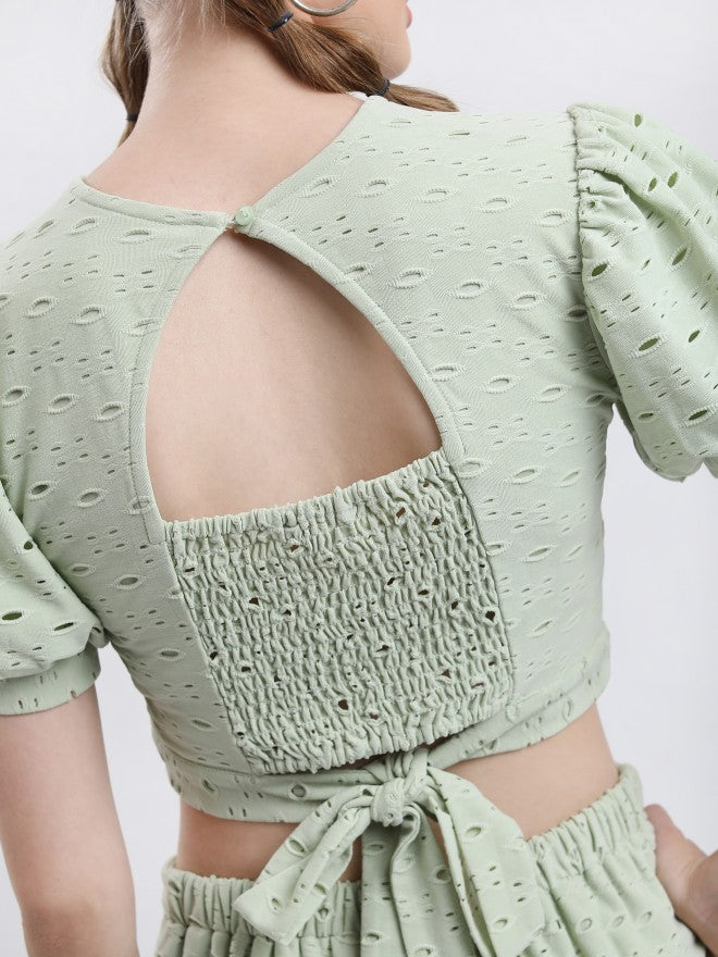 Ketch Women Olive Self Design Wrap Top - Olive - Image 5