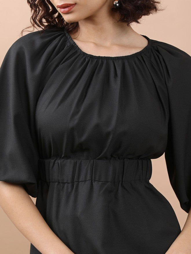 Ketch Women Black Solid Peplum Top - Black - Image 5