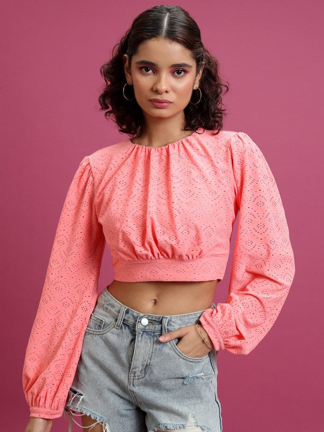 Ketch Women Pink Solid Regular Top - Pink - Image 1