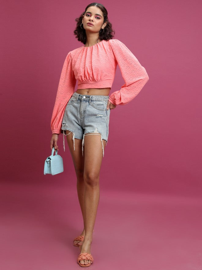 Ketch Women Pink Solid Regular Top - Pink - Image 2