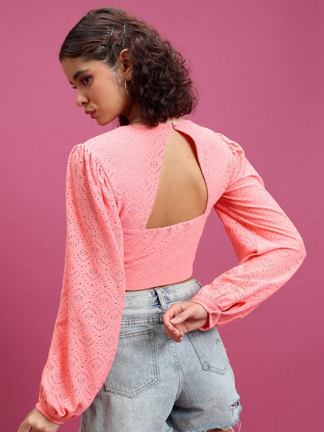 Ketch Women Pink Solid Regular Top - Pink - Image 3