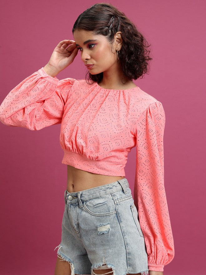 Ketch Women Pink Solid Regular Top - Pink - Image 4