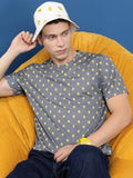Ketch Men Grey Printed Round Neck Relaxed Fit T-Shirt - Grey - Image 1