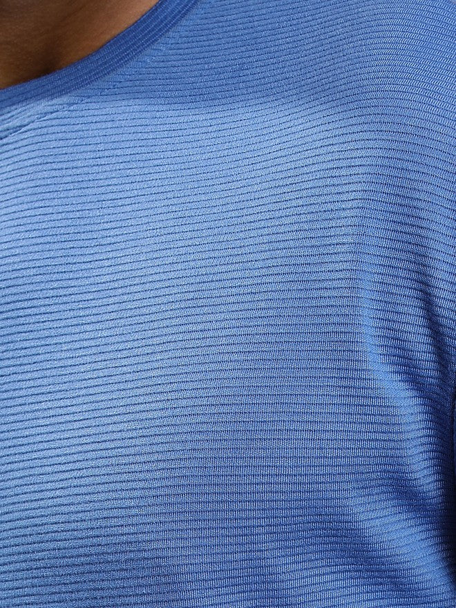 Ketch Men Blue Solid Round Neck Oversized Fit T-Shirt - Blue - Image 7