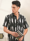 Locomotive Men Black Printed Oversized Fit Casual Shirt - Black - Image 1
