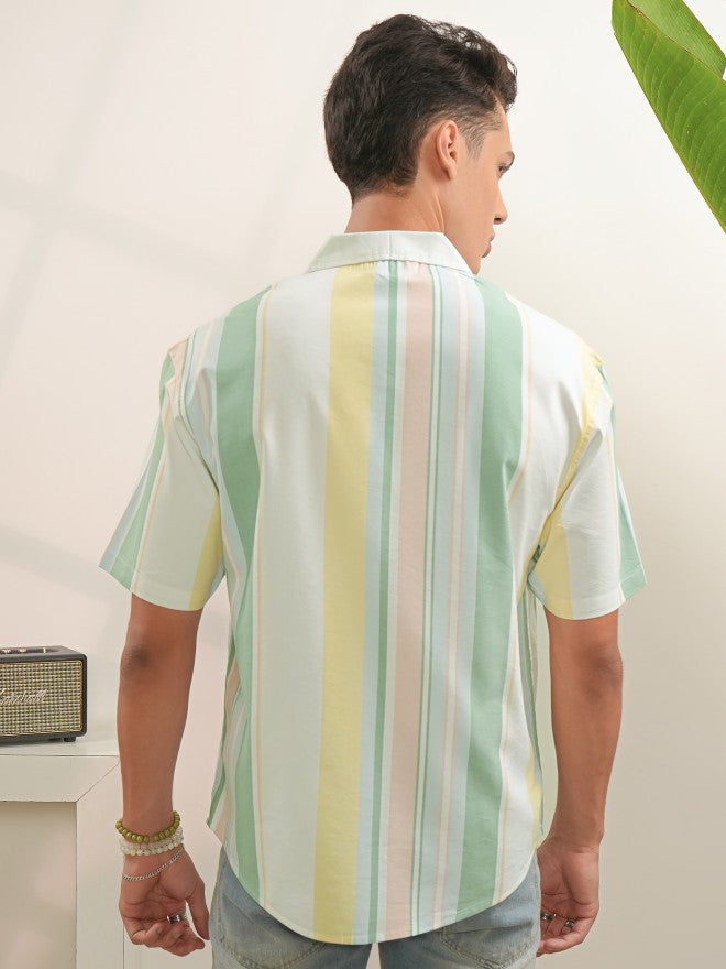 Locomotive Men Multi Striped Regular Fit Casual Shirt - Multi - Image 3