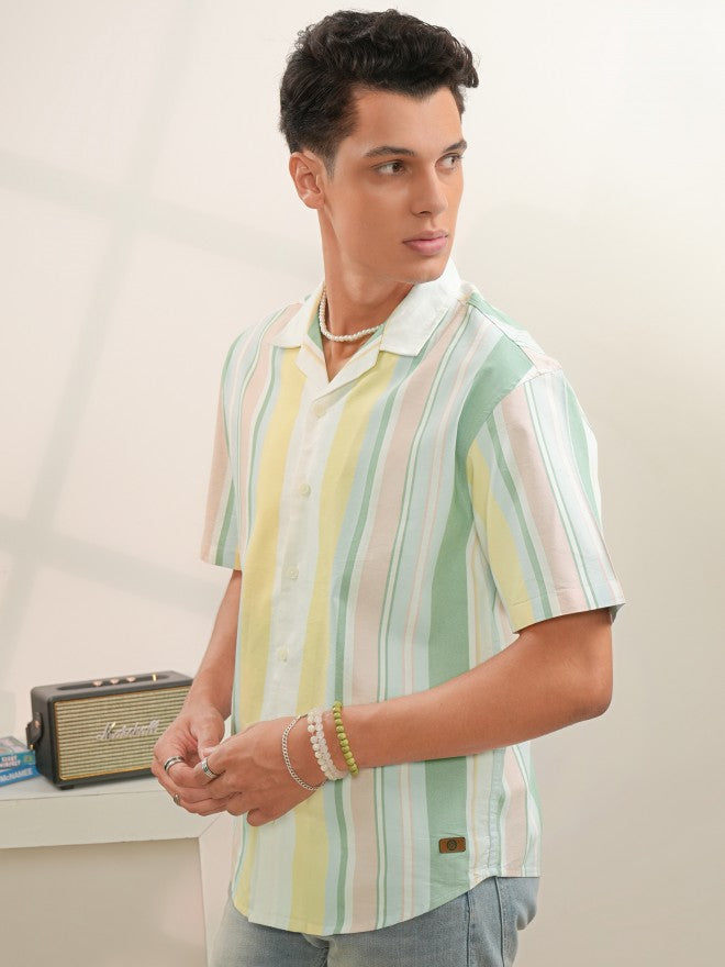 Locomotive Men Multi Striped Regular Fit Casual Shirt - Multi - Image 4