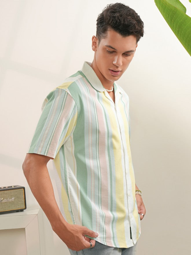 Locomotive Men Multi Striped Regular Fit Casual Shirt - Multi - Image 6