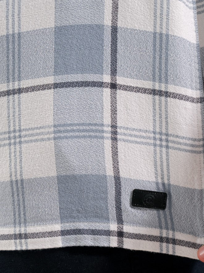 Locomotive Men Blue Checked Oversized Fit Casual Shirt - Blue - Image 9