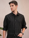 Locomotive Luxe Men Black Popcorn Textured Party Evening Shirt - Black - Image 1