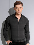 Locomotive Premium Men Black Popcorn Textured Evening Party Shirt - Black - Image 1