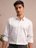 Locomotive Luxe Men White Satin Solid Evening Party Shirt - White - Image 1