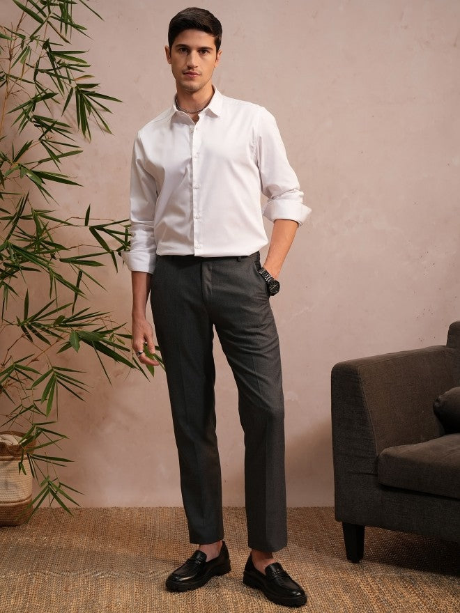 Locomotive Luxe Men White Satin Solid Evening Party Shirt - White - Image 2