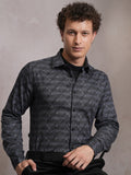 Locomotive Men Grey Printed Slim Fit Casual Shirt - Grey - Image 1