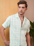 Locomotive Premium Men Green Checked Regular Fit Casual Shirt - Green - Image 1