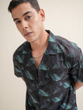Locomotive Men Black Printed Relaxed Fit Casual Shirt - Black - Image 1