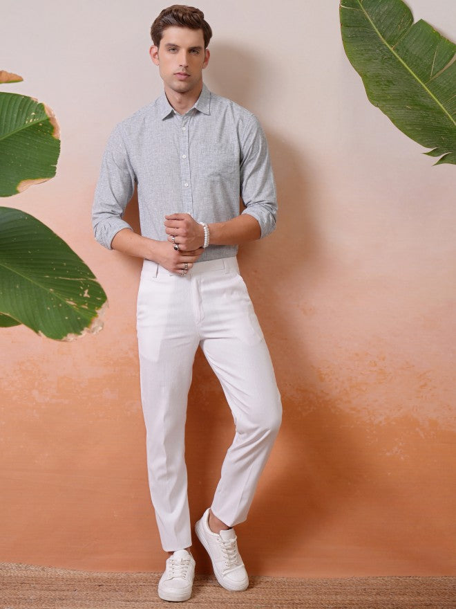 Locomotive Premium Men Grey Solid Relaxed Shirt - Grey - Image 2