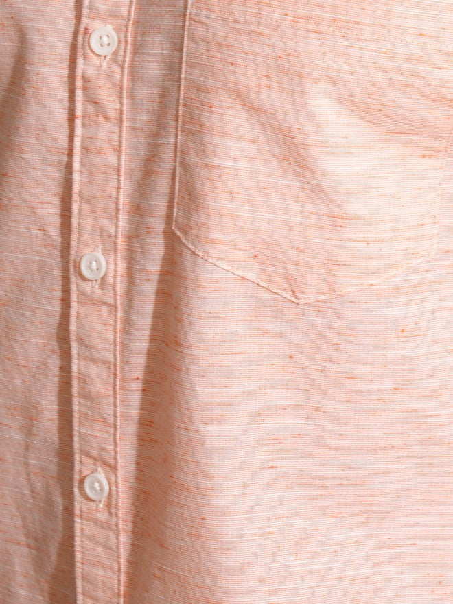 Locomotive Men Orange Solid Regular Fit Casual Shirt - Orange - Image 7