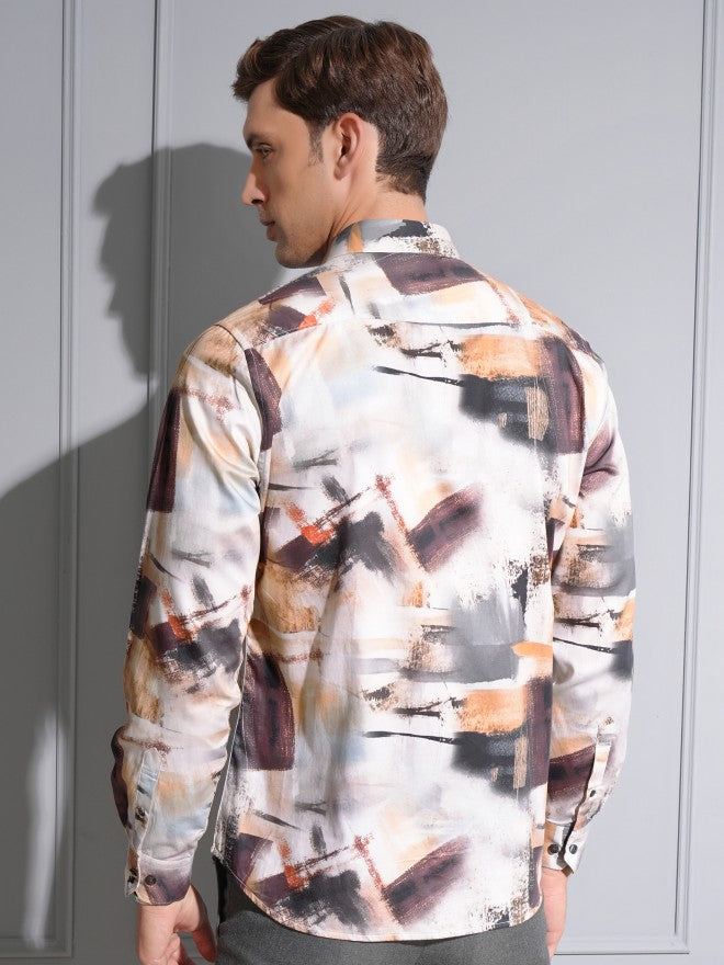 Locomotive Premium Men Multi Satin Printed Occasion Shirt - Multi - Image 3
