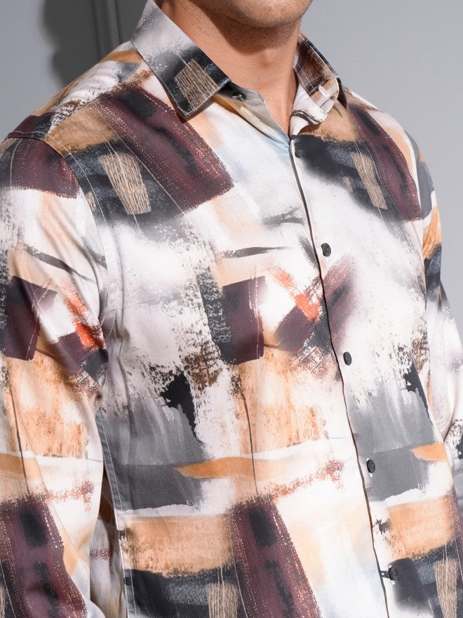 Locomotive Premium Men Multi Satin Printed Occasion Shirt - Multi - Image 5