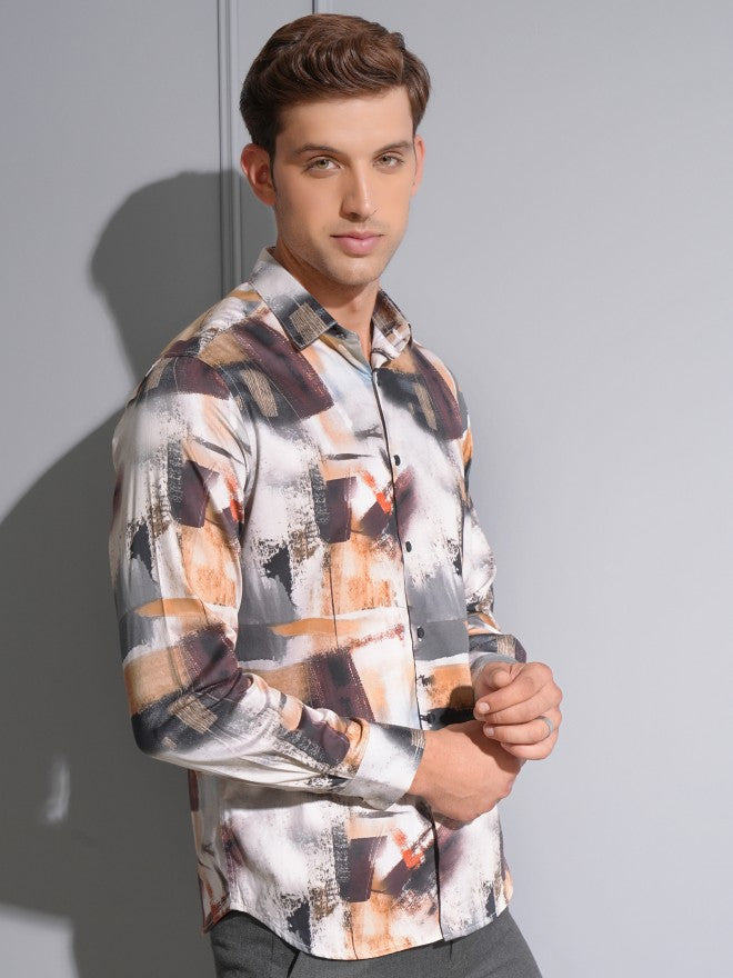 Locomotive Premium Men Multi Satin Printed Occasion Shirt - Multi - Image 6