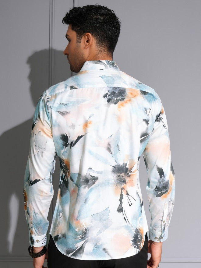 Locomotive Men Premium Multi Satin Printed Party Shirt - Multi - Image 3
