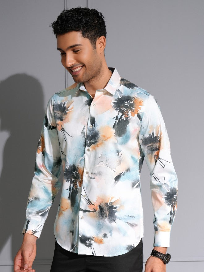 Locomotive Men Premium Multi Satin Printed Party Shirt - Multi - Image 4