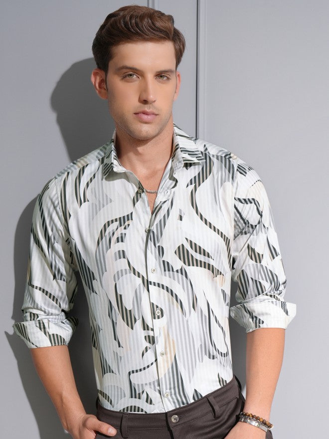 Locomotive Premium Men Multi Satin Printed Occasion Shirt - Multi - Image 1
