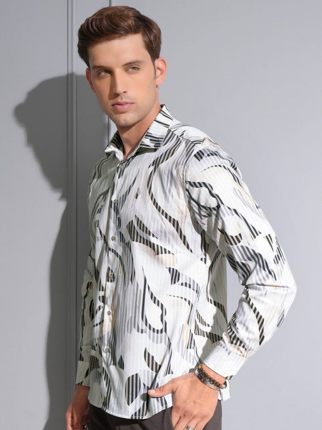 Locomotive Premium Men Multi Satin Printed Occasion Shirt - Multi - Image 4
