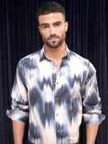 Locomotive Premium Men Cream Printed Slim Fit Casual Shirt - Off White - Image 1