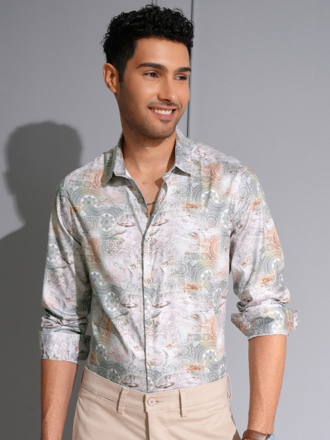 Locomotive Men Premium Multi Satin Printed Party Shirt - Multi - Image 1