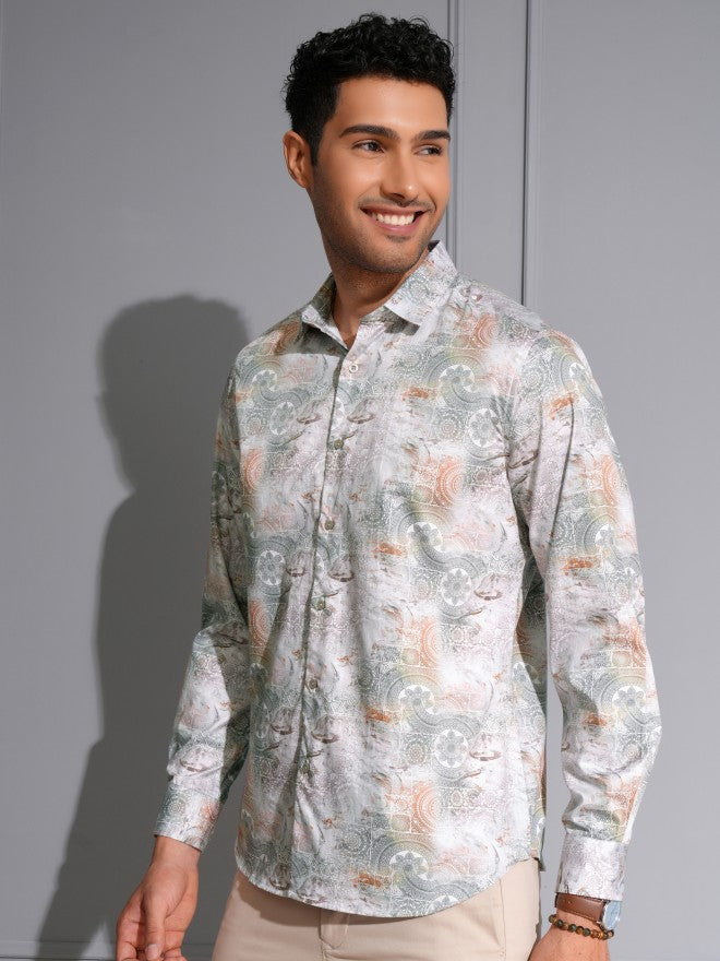 Locomotive Men Premium Multi Satin Printed Party Shirt - Multi - Image 4
