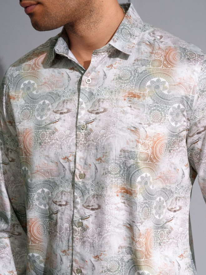 Locomotive Men Premium Multi Satin Printed Party Shirt - Multi - Image 5