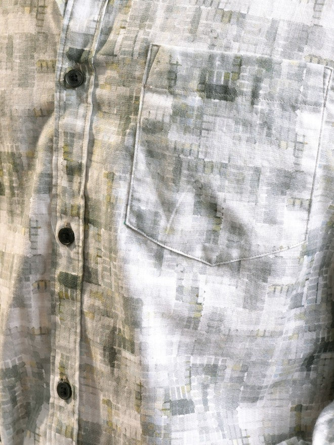 Locomotive Men Grey Printed Slim Fit Casual Shirt - Grey - Image 7
