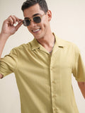 Locomotive Premium Men Mustard Solid Relaxed Fit Casual Shirt - Mustard - Image 1