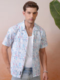 Locomotive Men Blue Printed Relaxed Fit Casual Shirt - Blue - Image 1