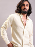 Locomotive Men Mustard Textured Regular Fit Casual Shirt - Mustard - Image 1