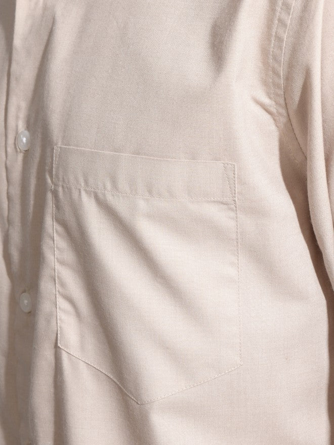 Locomotive Men Beige Solid Slim Fit Casual Shirt - Beige - Image 7