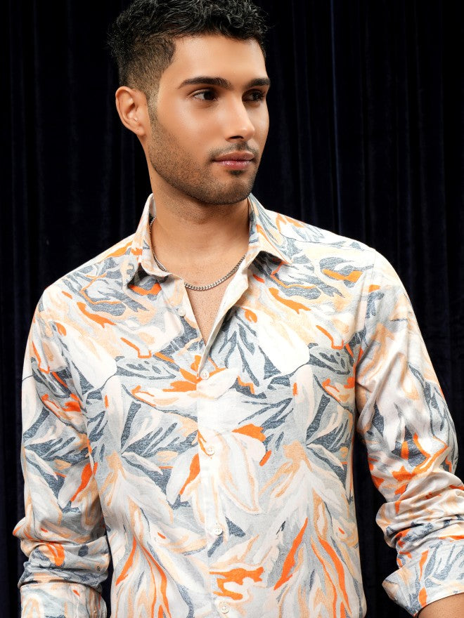 Locomotive Premium Men Multi Printed Slim Fit Casual Shirt - Multi - Image 1